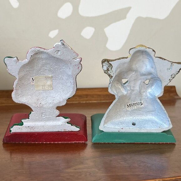 2 Midwest of Cannon Falls Cast-Iron Stocking Hangers Santa Claus & Angel Vintage - Picture 8 of 15